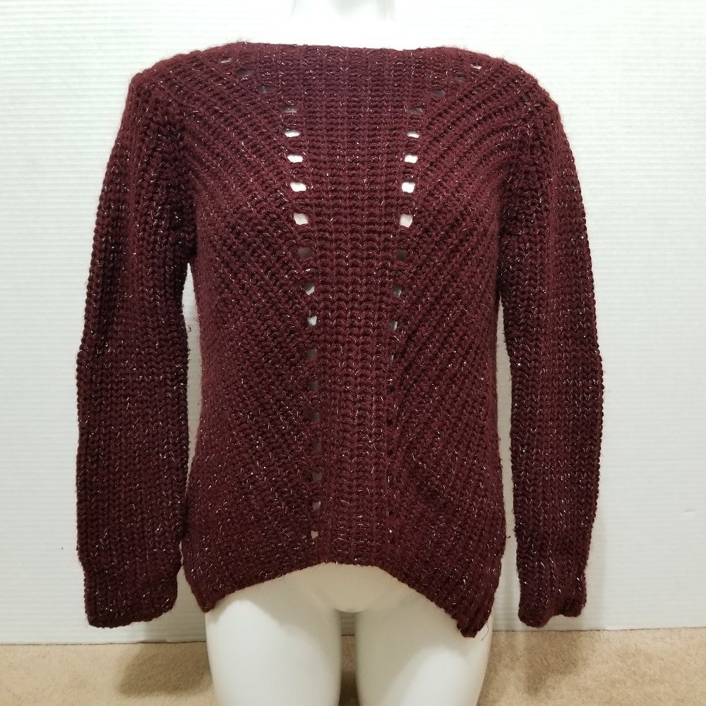 Scandal sweater Size? metallic weave open knit pullover glittery made in Italy